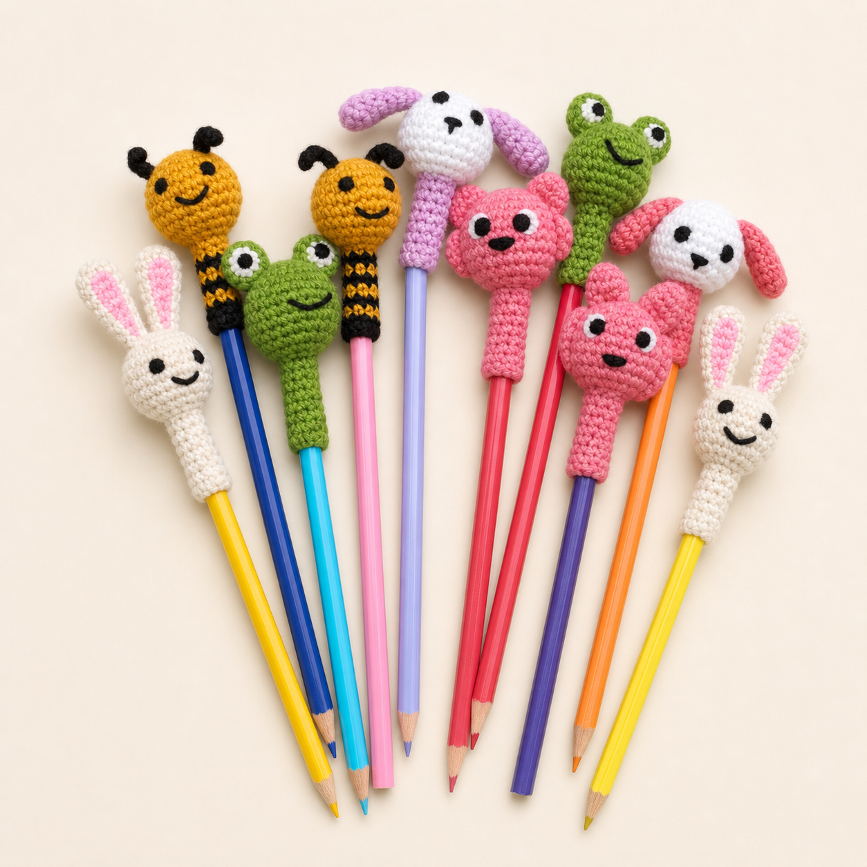 Crochet Pencil Topper Set
