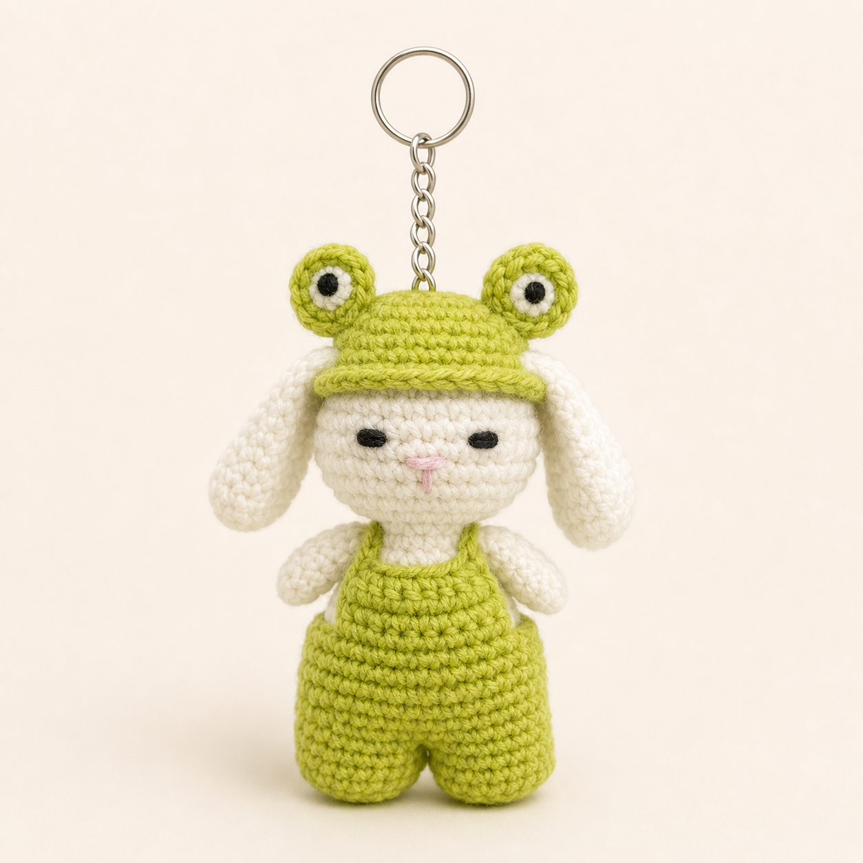Green Crochet Bunny Bag Charm